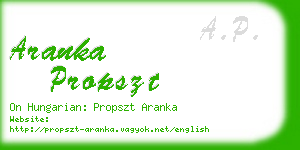 aranka propszt business card